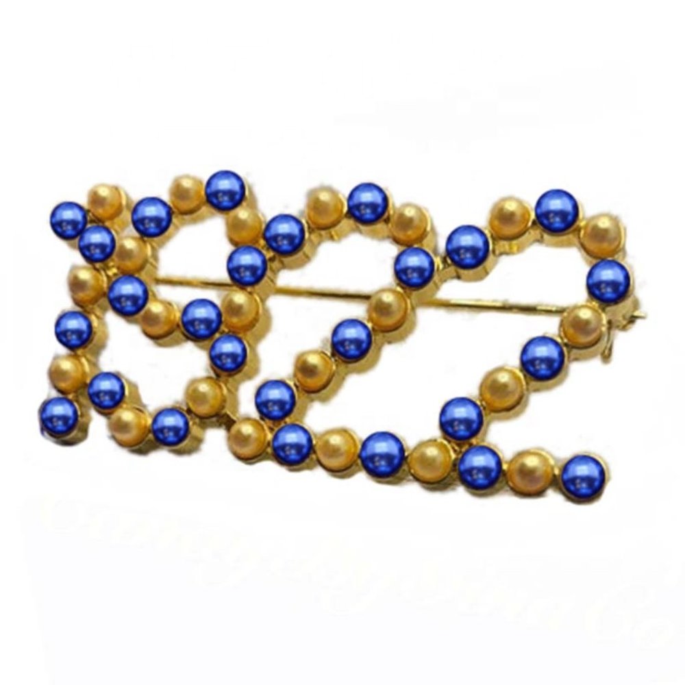 COPY - 1922  Blue & Gold Pearl Lapel Pin Sigma Gamma Rho